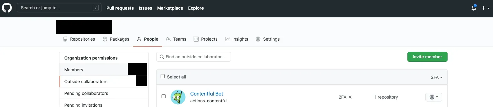 github bot account in dashboard